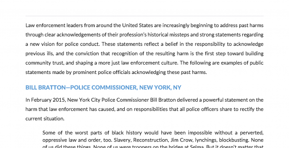 Police Leaders Acknowledge Past Harm: Examples