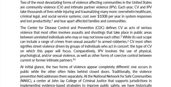 Community Violence and Intimate Partner Violence Intersections White Paper